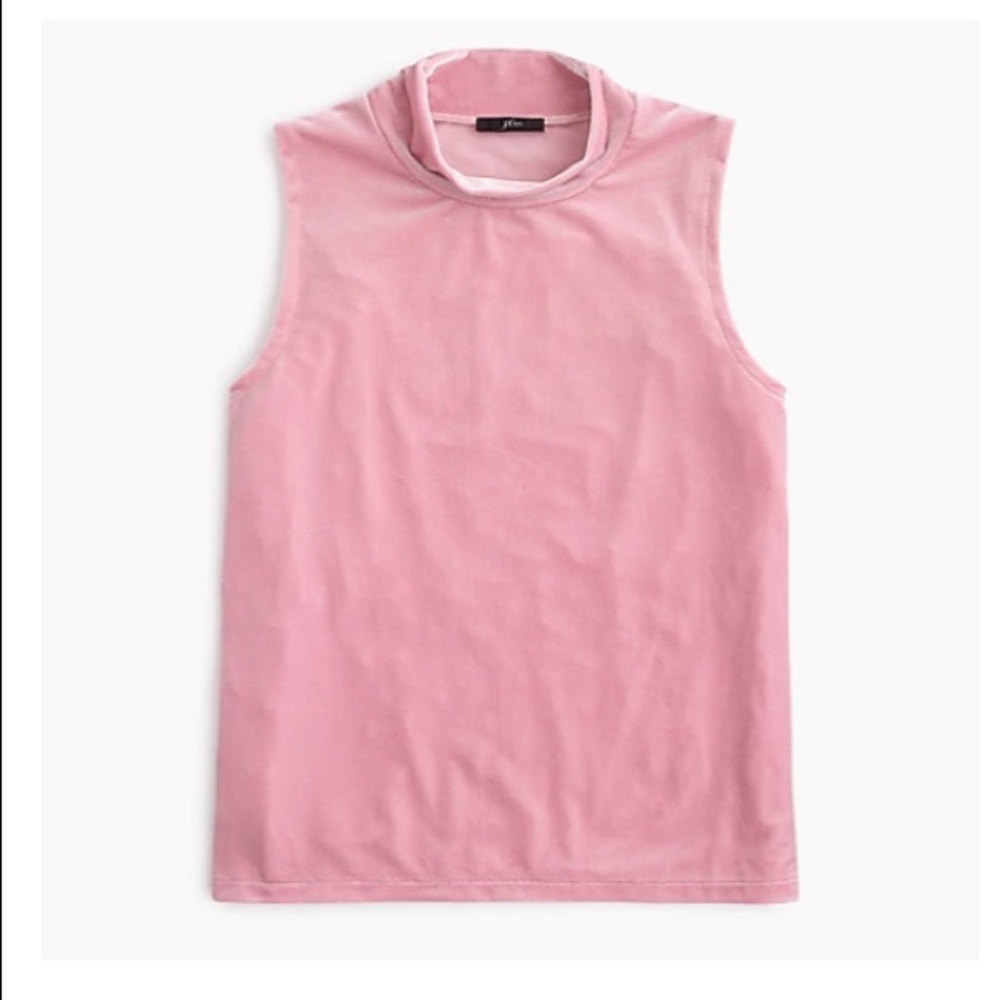 NWT JCREW Pink Mock-neck Velvet Tank Small
